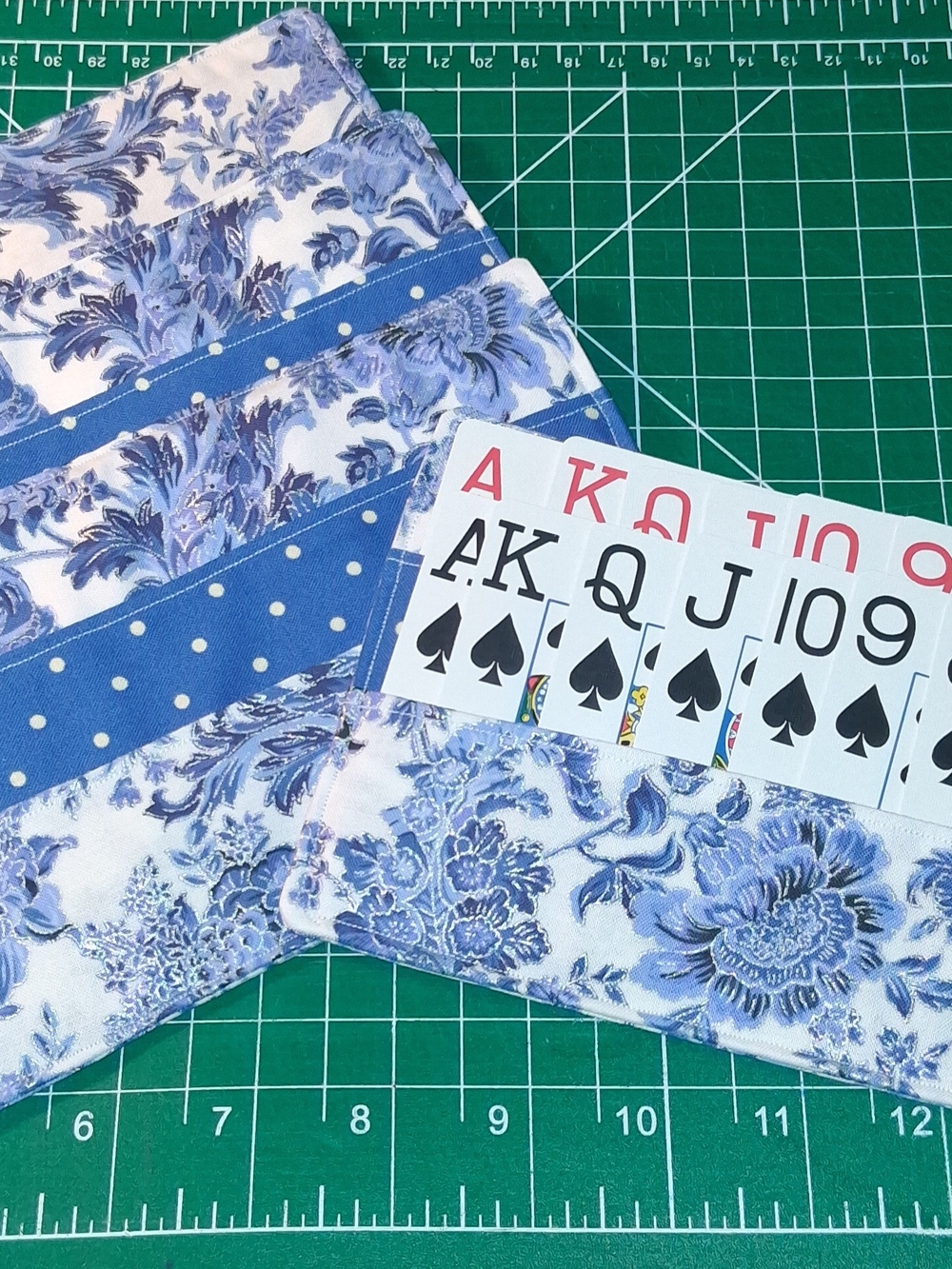 4pc Handmade Card Holder Blue Floral Card Sleeve Set for Home Party Supplies by